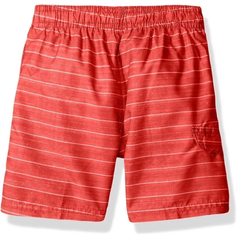 NWT KANU Surf Boys Board Shorts Swim Trunks Red Black Plaid - Size Medium 5/6